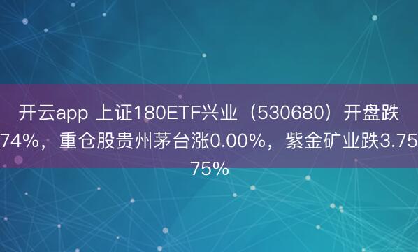 開云app 上證180ETF興業（530680）開盤跌0.74%，重倉股貴州茅臺漲0.00%，紫金礦業跌3.75%
